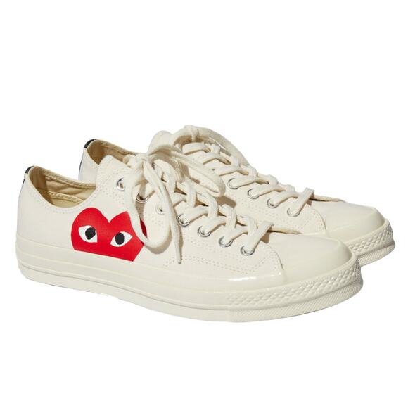 Converse x PLAY COMME DES GARÇONS CDG Play Low Off White Sneakers - Picture 3 of 12